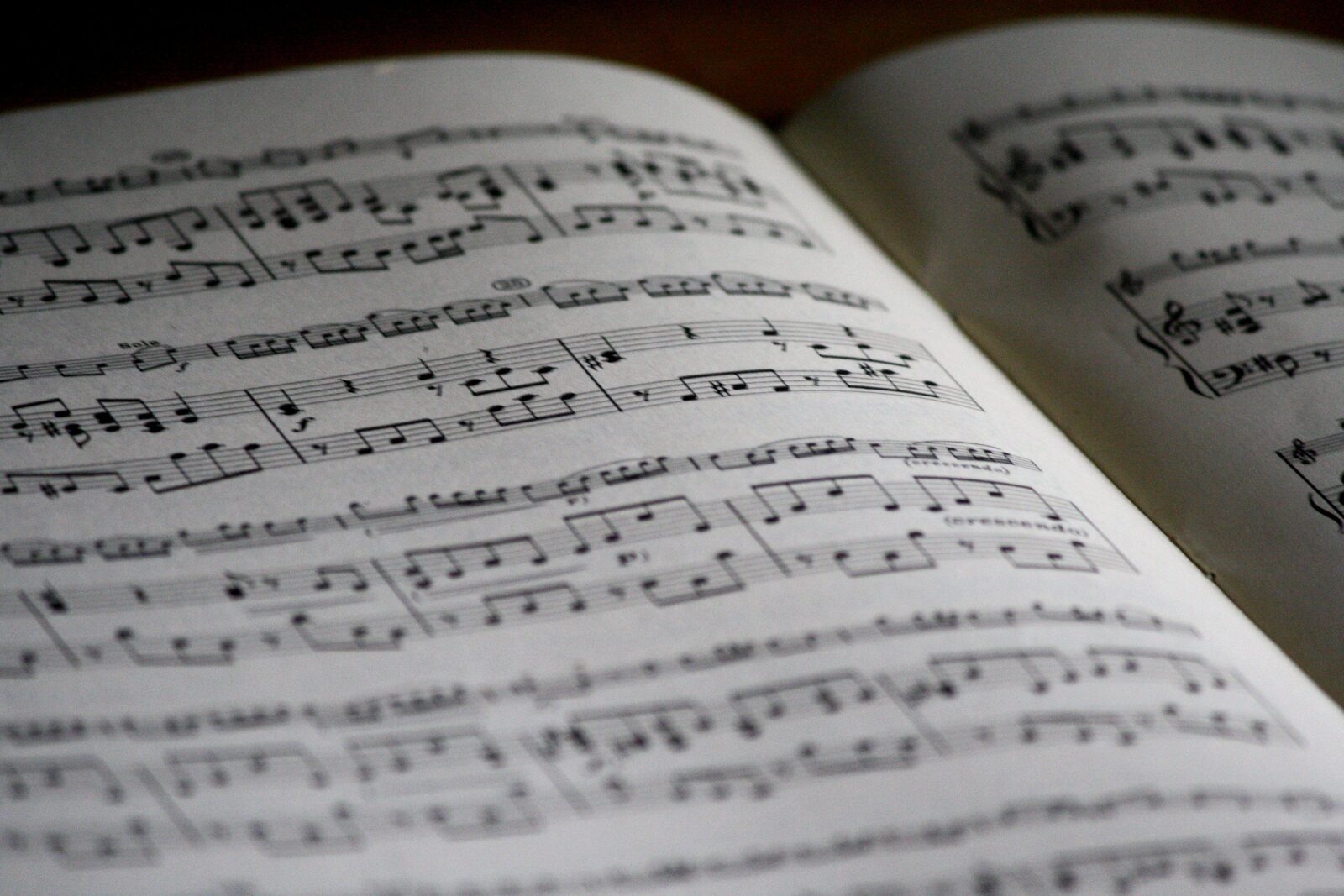 Notenblätter mit musikalischen Notenzeilen